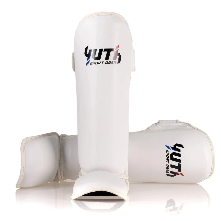 Yuth Sport Gear Muay Thai Shin Guards White