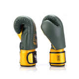 Yuth Sport Gear Muay Thai Boxing Gloves Gold Line Army Green