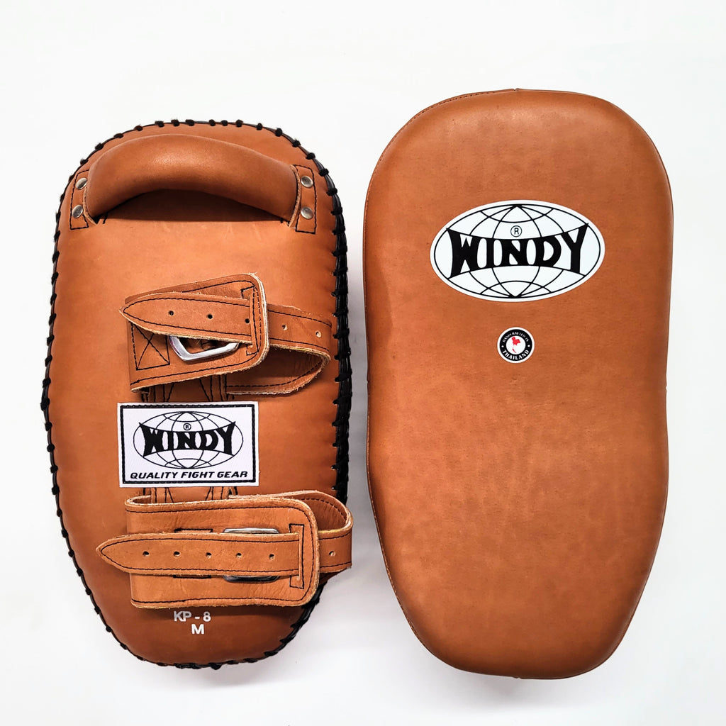 Windy Curved Leather Thai Kick Pads KP-8 Buckle