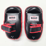 Windy Curved Leather Thai Kick Pads KP-8 Small Velcro Black/Red