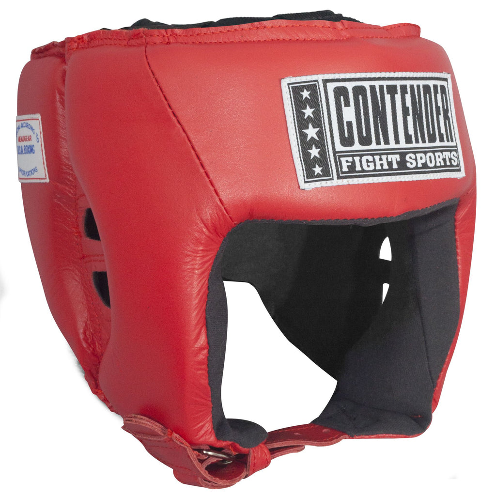 Contender Fight Sports Open Face USA Boxing Competition Approved Headgear Red