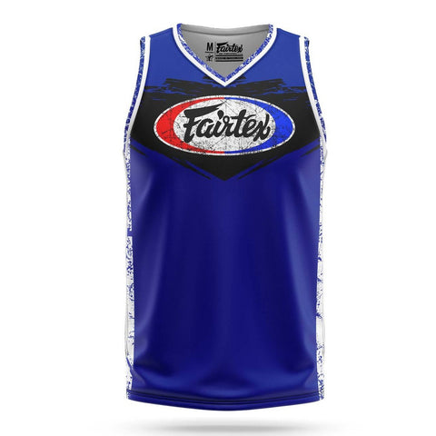 Fairtex JS10 Sleeveless Tank Top Basketball Jersey Shirt Blue (only XXL left)