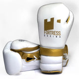 Fortress Boxing SS2.0 Lace-Up Boxing Gloves White/Gold