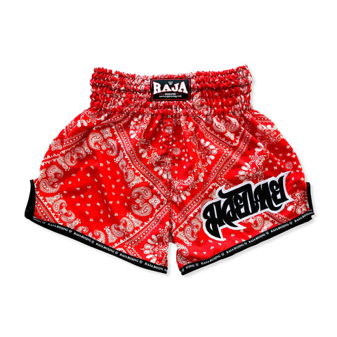 Raja Boxing Muay Thai Shorts Red Checked (only Large left)
