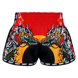 TUFF Muay Thai Shorts Retro Style Red Chinese Dragon & Tiger