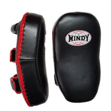 Windy Curved Leather Thai Kick Pads KP-8 Medium Velcro Black/Red