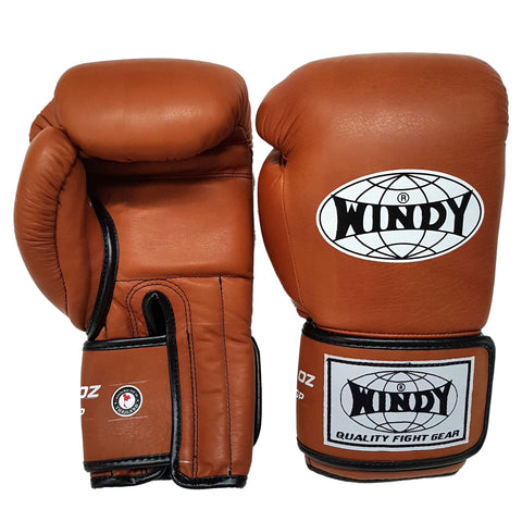 Windy Sport BGP Muay Thai Boxing Gloves Premium Brown Leather