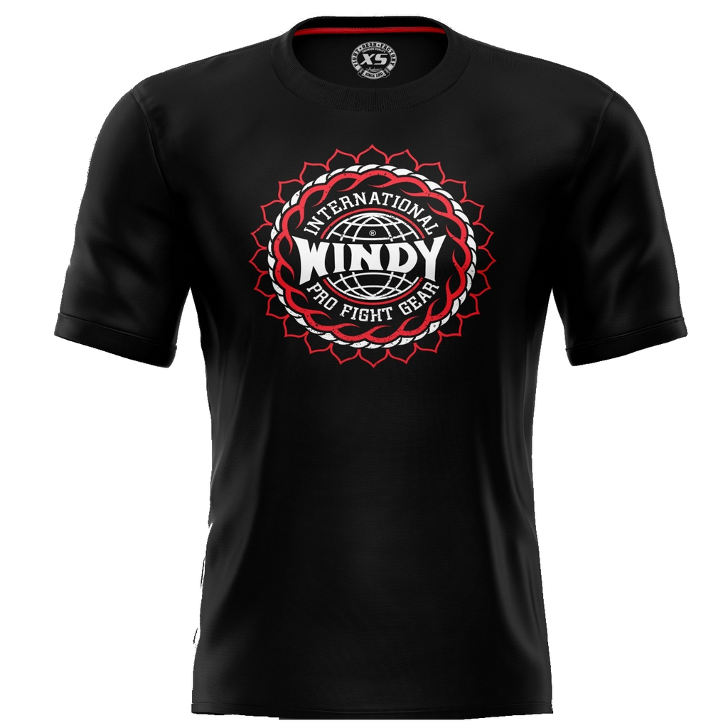 Windy Muay Thai Black Lotus Logo Short Sleeve T-Shirt