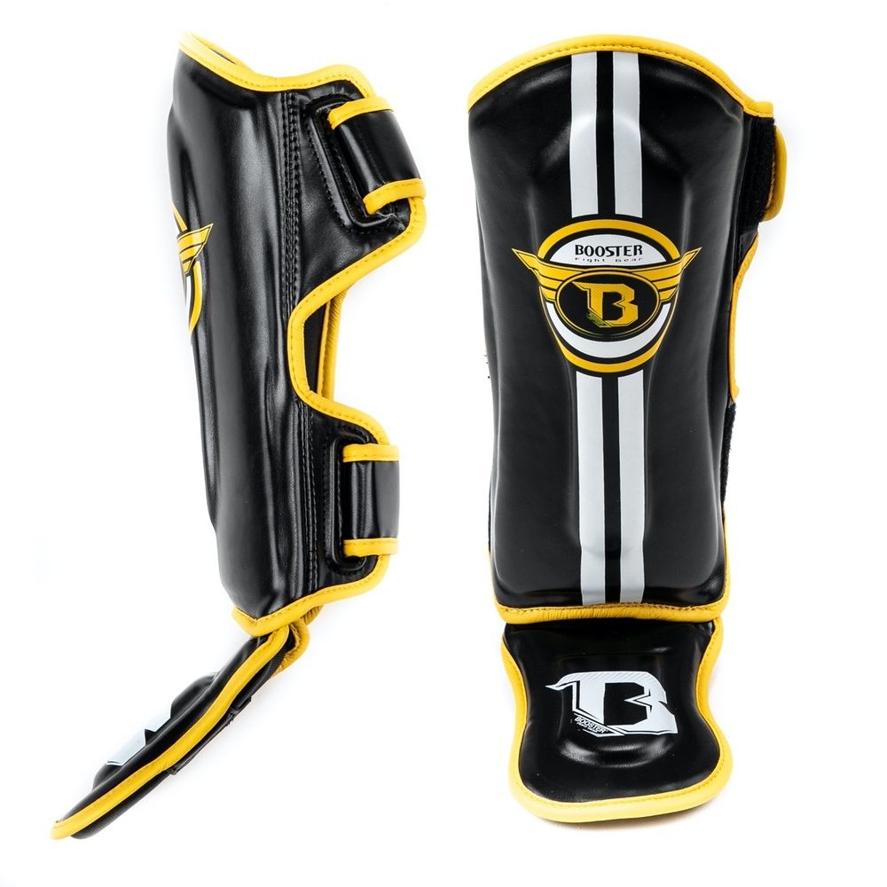 Booster Fight Gear Kids Youth Black Muay Thai Shin Guards