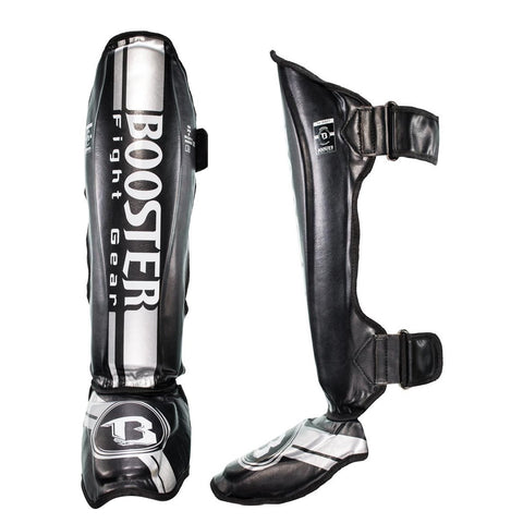 Booster Fight Gear Shin Guards Double Padded V3 Black/Silver