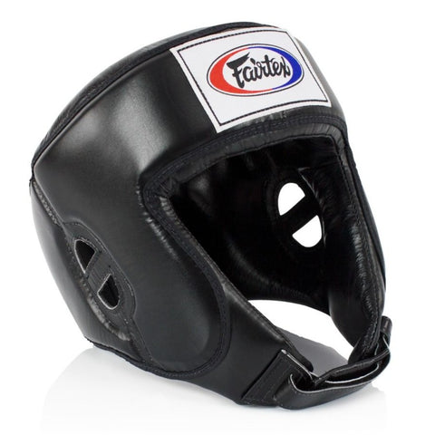 Fairtex HG9 Open Face Competition Headgear Head Gear Black
