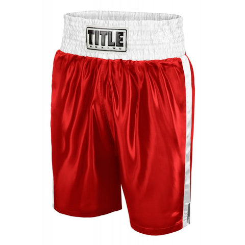 Title Boxing Classic Edge Satin Boxing Shorts Trunks Red