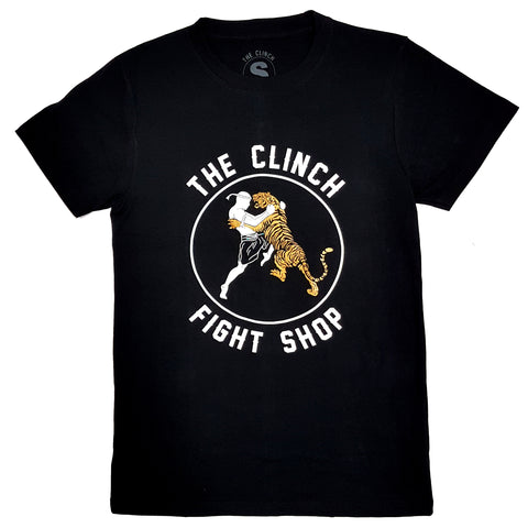 The Clinch Fight Shop Logo Tiger Black/Gold T-Shirt